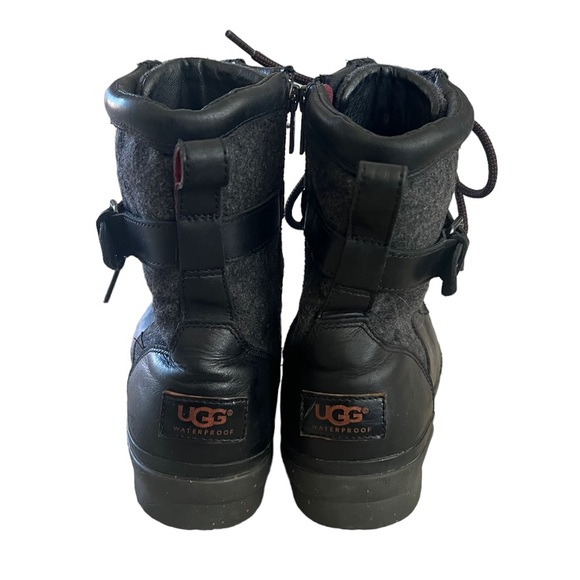 UGG  Kesey Combat Boots Md Calf Round Toe Belted - Picture 4 of 7